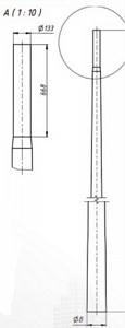 Силовая прямостоечная опора с номинальной нагрузкой на вершину 700 кг КСП - 9,0/331/133/8 - 7