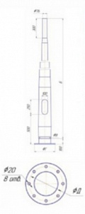 Опора парковая №2 фланцевая с лючком с номинальной нагрузкой на вершину 250 кг КНФл - 7/244/76/4 - 2,5