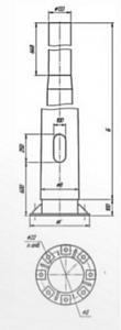 Не силовая фланцевая опора с номинальной нагрузкой на вершину 400 кг КСП - 9,5/342/133/5 - 4
