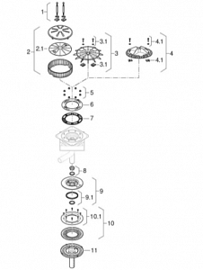 Комплект уплотнительных колец для диска крепления фартука воронки Geberit Pluvia 14 л/сек 240.232.00.1